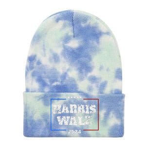 Harris Walz 2024 Election Liberal Gifts Tie Dye 12in Knit Beanie