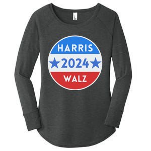 Harris Walz 2024 For President Patriotic Kamala Waltz 2024 Women's Perfect Tri Tunic Long Sleeve Shirt