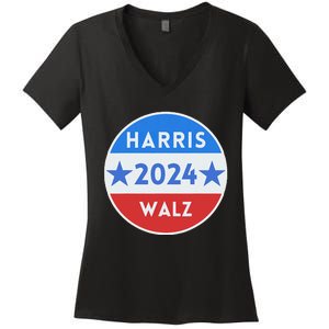 Harris Walz 2024 For President Patriotic Kamala Waltz 2024 Women's V-Neck T-Shirt