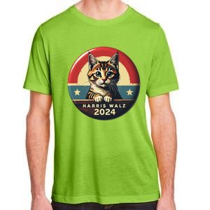 Harris Walz 2024 Funny Cat Election Kamala Harris Tim Waltz Adult ChromaSoft Performance T-Shirt