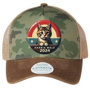 Harris Walz 2024 Funny Cat Election Kamala Harris Tim Waltz Legacy Tie Dye Trucker Hat