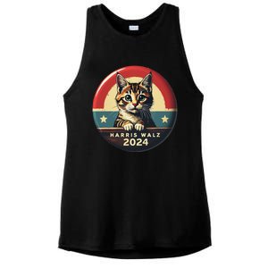 Harris Walz 2024 Funny Cat Election Kamala Harris Tim Waltz Ladies PosiCharge Tri-Blend Wicking Tank