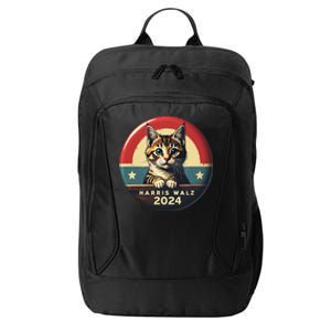 Harris Walz 2024 Funny Cat Election Kamala Harris Tim Waltz City Backpack