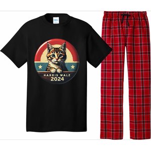 Harris Walz 2024 Funny Cat Election Kamala Harris Tim Waltz Pajama Set