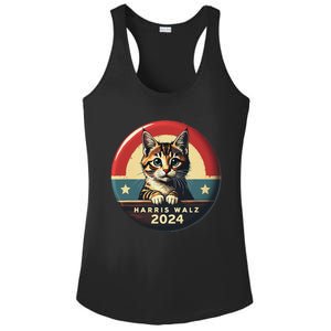 Harris Walz 2024 Funny Cat Election Kamala Harris Tim Waltz Ladies PosiCharge Competitor Racerback Tank