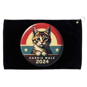 Harris Walz 2024 Funny Cat Election Kamala Harris Tim Waltz Grommeted Golf Towel