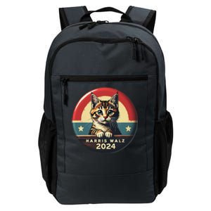 Harris Walz 2024 Funny Cat Election Kamala Harris Tim Waltz Daily Commute Backpack