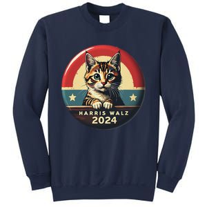 Harris Walz 2024 Funny Cat Election Kamala Harris Tim Waltz Sweatshirt