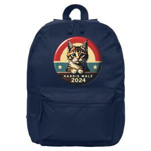 Harris Walz 2024 Funny Cat Election Kamala Harris Tim Waltz 16 in Basic Backpack