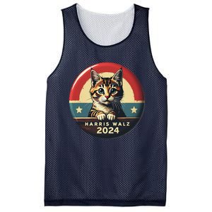 Harris Walz 2024 Funny Cat Election Kamala Harris Tim Waltz Mesh Reversible Basketball Jersey Tank