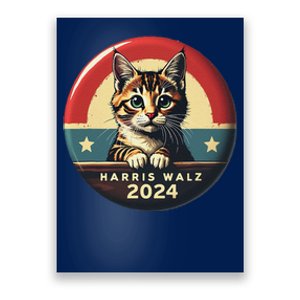 Harris Walz 2024 Funny Cat Election Kamala Harris Tim Waltz Poster