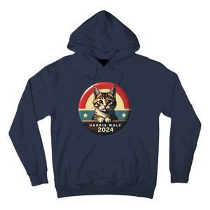 Harris Walz 2024 Funny Cat Election Kamala Harris Tim Waltz Tall Hoodie