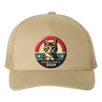 Harris Walz 2024 Funny Cat Election Kamala Harris Tim Waltz Yupoong Adult 5-Panel Trucker Hat