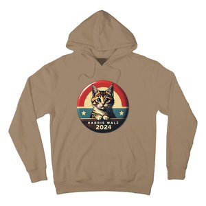 Harris Walz 2024 Funny Cat Election Kamala Harris Tim Waltz Hoodie