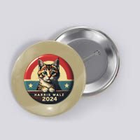 Harris Walz 2024 Funny Cat Election Kamala Harris Tim Waltz Button