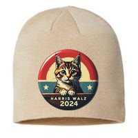 Harris Walz 2024 Funny Cat Election Kamala Harris Tim Waltz Sustainable Beanie