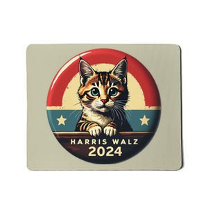 Harris Walz 2024 Funny Cat Election Kamala Harris Tim Waltz Mousepad