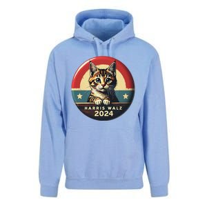 Harris Walz 2024 Funny Cat Election Kamala Harris Tim Waltz Unisex Surf Hoodie