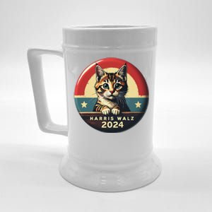 Harris Walz 2024 Funny Cat Election Kamala Harris Tim Waltz Beer Stein