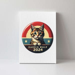 Harris Walz 2024 Funny Cat Election Kamala Harris Tim Waltz Canvas