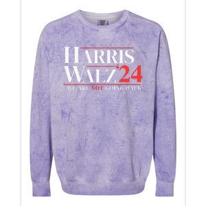 Harris Walz 24 We Are Not Going Back Colorblast Crewneck Sweatshirt