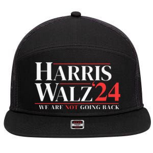 Harris Walz 24 We Are Not Going Back 7 Panel Mesh Trucker Snapback Hat