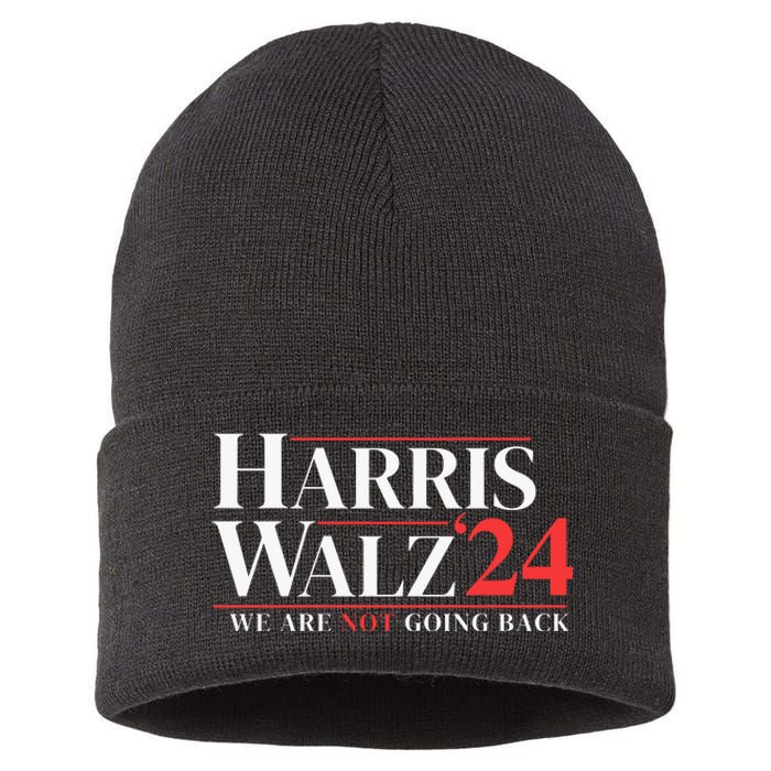 Harris Walz 24 We Are Not Going Back Sustainable Knit Beanie