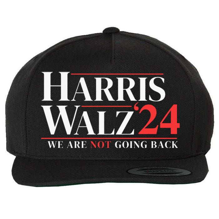 Harris Walz 24 We Are Not Going Back Wool Snapback Cap