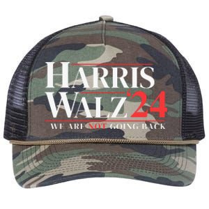 Harris Walz 24 We Are Not Going Back Retro Rope Trucker Hat Cap