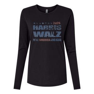 Harris Walz 2024 Make America Kind Again Harris Waltz Quote Womens Cotton Relaxed Long Sleeve T-Shirt