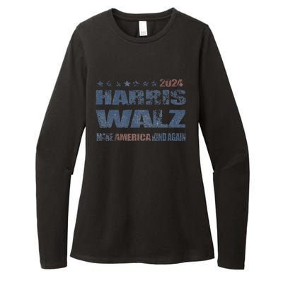 Harris Walz 2024 Make America Kind Again Harris Waltz Quote Womens CVC Long Sleeve Shirt