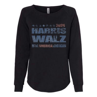 Harris Walz 2024 Make America Kind Again Harris Waltz Quote Womens California Wash Sweatshirt