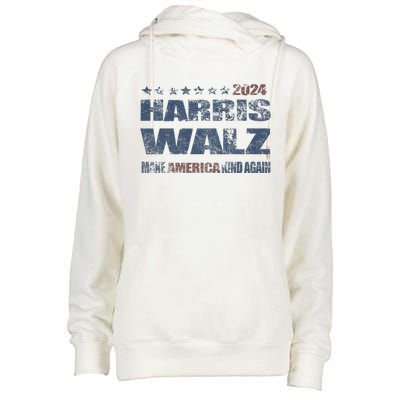 Harris Walz 2024 Make America Kind Again Harris Waltz Quote Womens Funnel Neck Pullover Hood