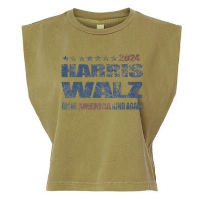 Harris Walz 2024 Make America Kind Again Harris Waltz Quote Garment-Dyed Women's Muscle Tee