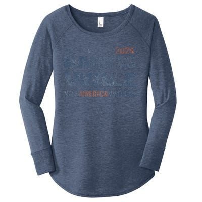 Harris Walz 2024 Make America Kind Again Harris Waltz Quote Women's Perfect Tri Tunic Long Sleeve Shirt