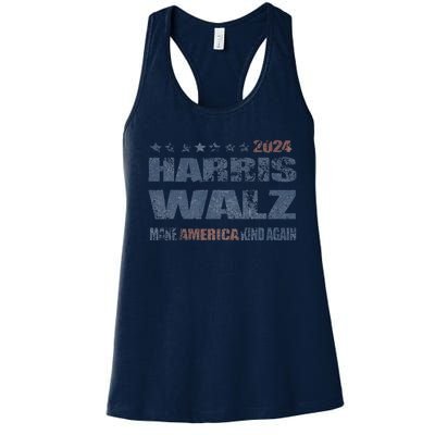 Harris Walz 2024 Make America Kind Again Harris Waltz Quote Women's Racerback Tank