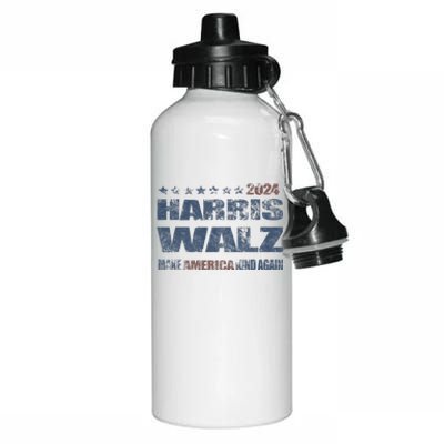 Harris Walz 2024 Make America Kind Again Harris Waltz Quote Aluminum Water Bottle