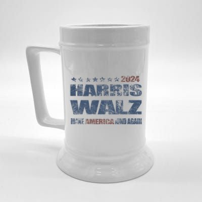 Harris Walz 2024 Make America Kind Again Harris Waltz Quote Beer Stein