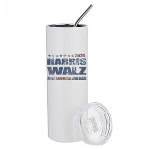 Harris Walz 2024 Make America Kind Again Harris Waltz Quote Stainless Steel Tumbler