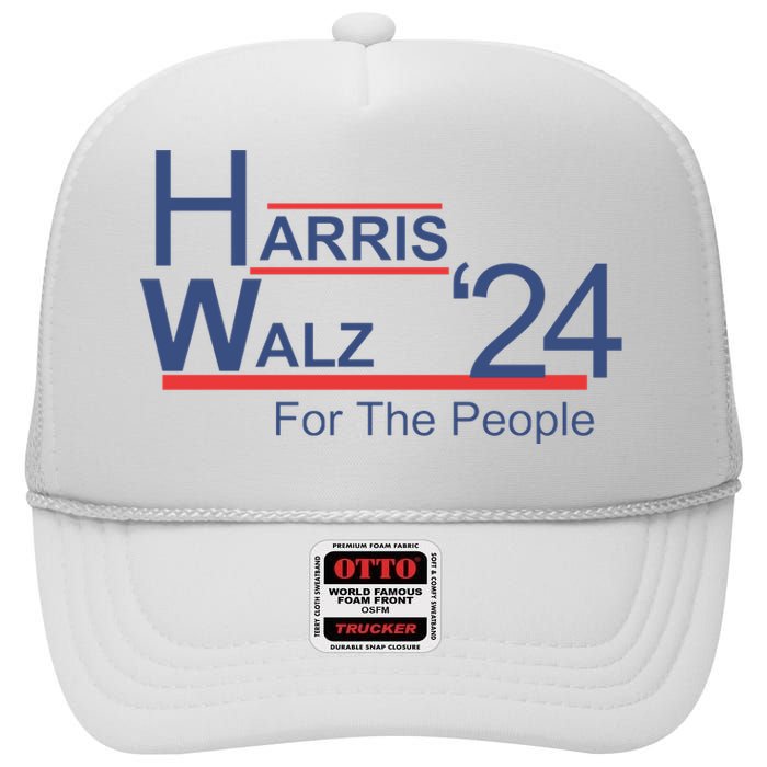 Harris Walz 24 For The People High Crown Mesh Back Trucker Hat