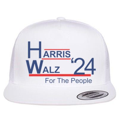 Harris Walz 24 For The People Flat Bill Trucker Hat