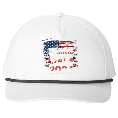 Harris Walz 2024 Patriotic Election Kamala Harris Snapback Five-Panel Rope Hat