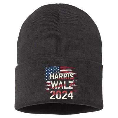 Harris Walz 2024 Patriotic Election Kamala Harris Sustainable Knit Beanie