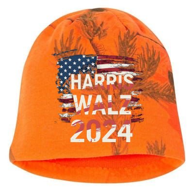 Harris Walz 2024 Patriotic Election Kamala Harris Kati - Camo Knit Beanie