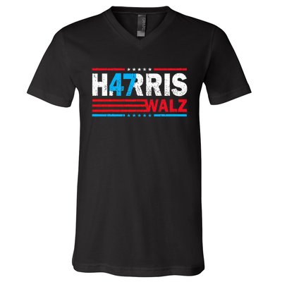 Harris Walz 47 Kamala Harris 2024 V-Neck T-Shirt