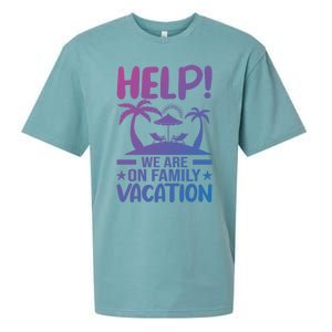 Help We Are On Family Vacay Funny Retro Costume Gift Sueded Cloud Jersey T-Shirt