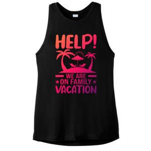 Help We Are On Family Vacay Funny Retro Costume Gift Ladies PosiCharge Tri-Blend Wicking Tank