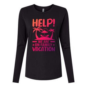 Help We Are On Family Vacay Funny Retro Costume Gift Womens Cotton Relaxed Long Sleeve T-Shirt