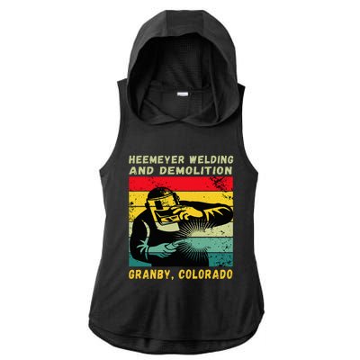 Heemeyer Welding And Demolition Grandby Colorado Ladies PosiCharge Tri-Blend Wicking Draft Hoodie Tank