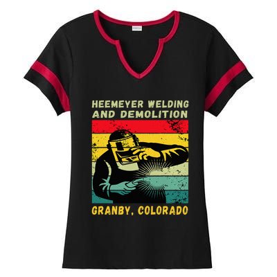 Heemeyer Welding And Demolition Grandby Colorado Ladies Halftime Notch Neck Tee